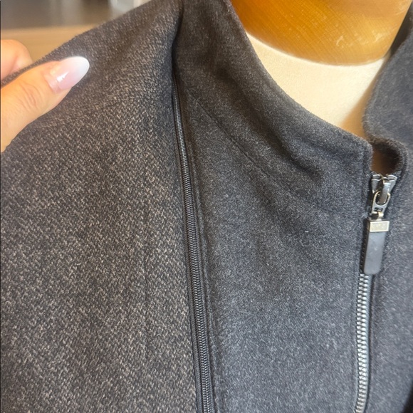 BUGATTI Dark Charcoal Wool Blend Blazer 42R Zip Insert Modern Tailored - Picture 4 of 13